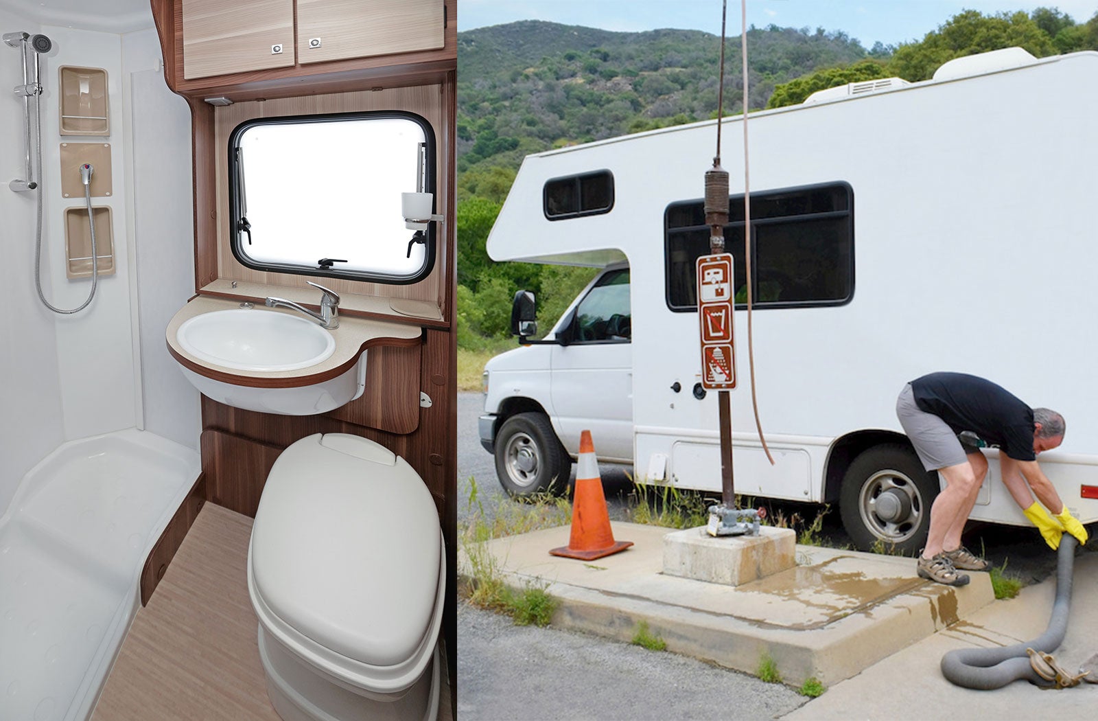 Portable RV/camper toilet and holding tank setup in Scranton, Pennsylvania